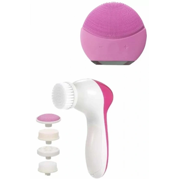 VipMarketim İkili Cilt Bakım Seti 5 Başlıklı Yüz Temizleme ve Masaj Aleti Canlandırıcı ve Onarıcı