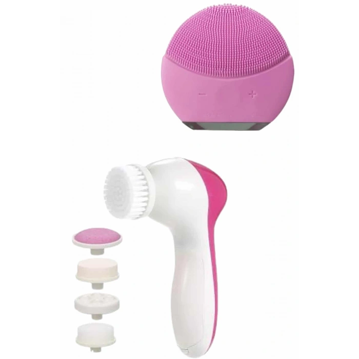 VipMarketim İkili Cilt Bakım Seti 5 Başlıklı Yüz Temizleme ve Masaj Aleti Canlandırıcı ve Onarıcı