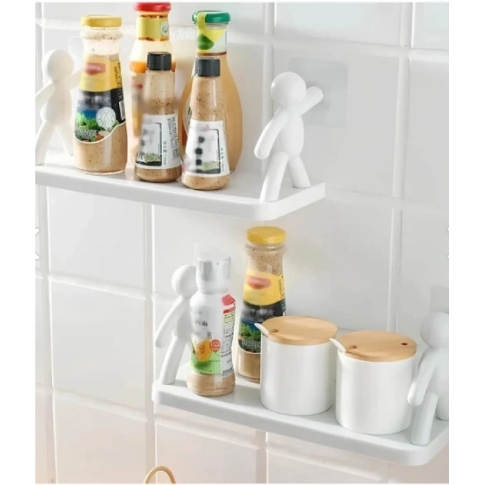 VipMarketim İnsan Figürlü Yapışkanlı Çok Amaçlı Duvar Rafı