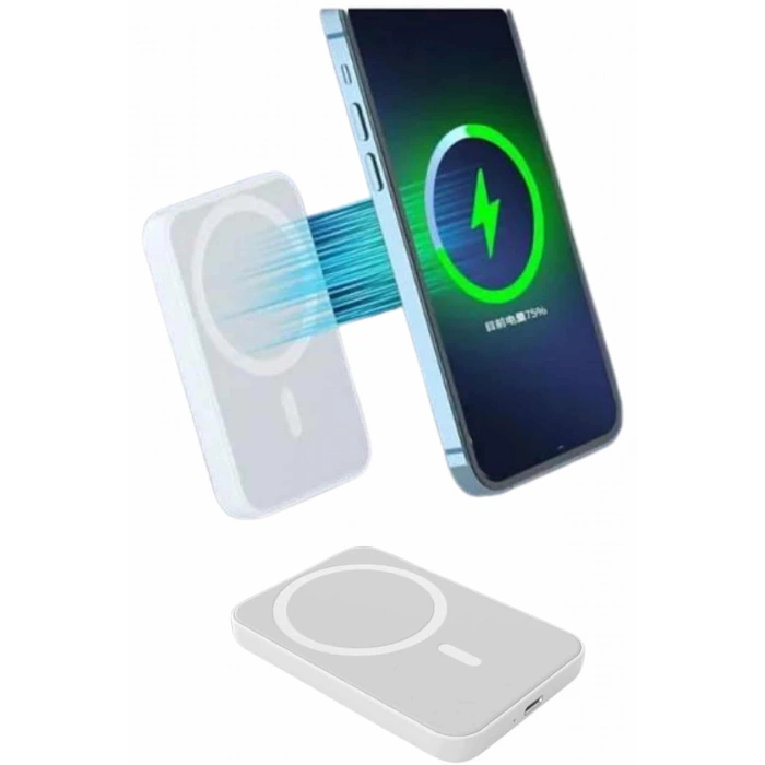 VipMarketim İOS Uyumlu Magsafe Kablosuz 15w Şarj Powerbank Magesafe