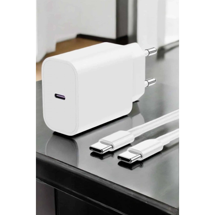 VipMarketim İOS Uyumlu Type-C Girişli Hızlı Şarj 15/15 Pro Max Adaptör ve Kablosu