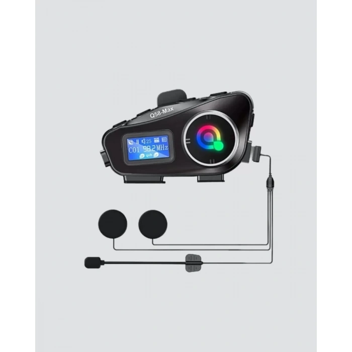 VipMarketim IP65 Suya Dayanıklı Kask Bluetooth Kulaklık LCD Ekranlı