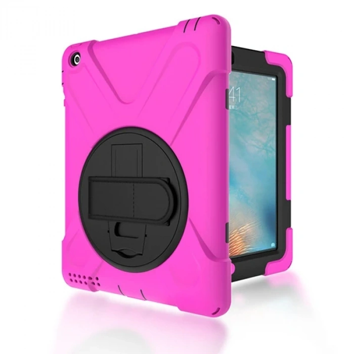 VipMarketim İPad 2/İPad 3/İPad 4/Shockproof 3 Katmanlı Standlı Zırh Kılıf-(5775)
