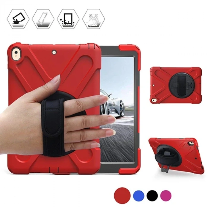 VipMarketim İpad Pro 10.5 3 Katmanlı Standlı Zırh Kılıf/Shockproof Case-(5775)