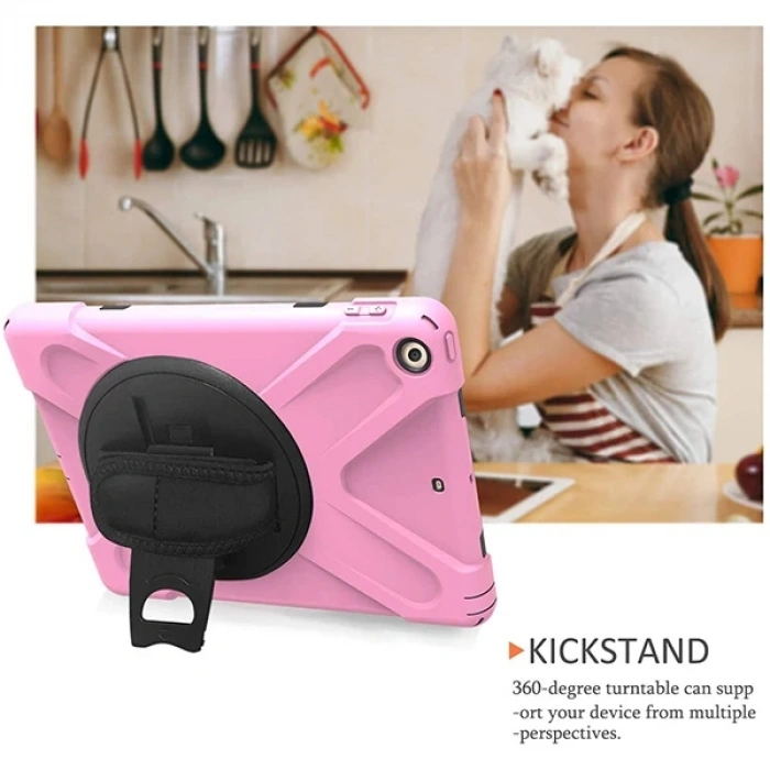 VipMarketim İpad Pro 10.5 3 Katmanlı Standlı Zırh Kılıf/Shockproof Case-(5775)