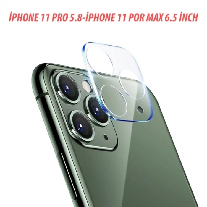 VipMarketim iPhone 11 Pro 11 Pro Max Full Tempered Kamera Koruyucu Kırılmaz Cam-(5775)