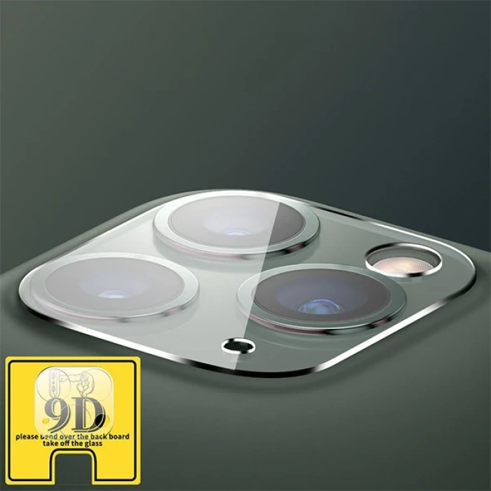 VipMarketim iPhone 11 Pro 11 Pro Max Full Tempered Kamera Koruyucu Kırılmaz Cam-(5775)