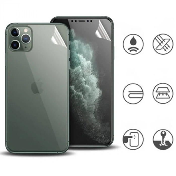 VipMarketim İPhone 11 Pro Max 6.7 Film Ön Arka Full Koruyucu Membran Nano Hidrojel Koruyucu Set-(5775)