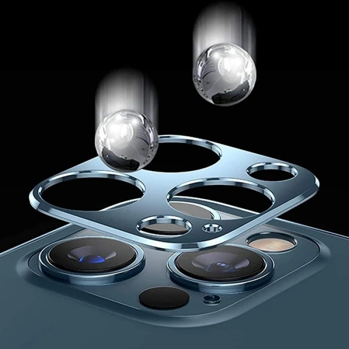 VipMarketim İPhone 12 3D Metal Kamera Koruyucu Metal Lens-(5775)