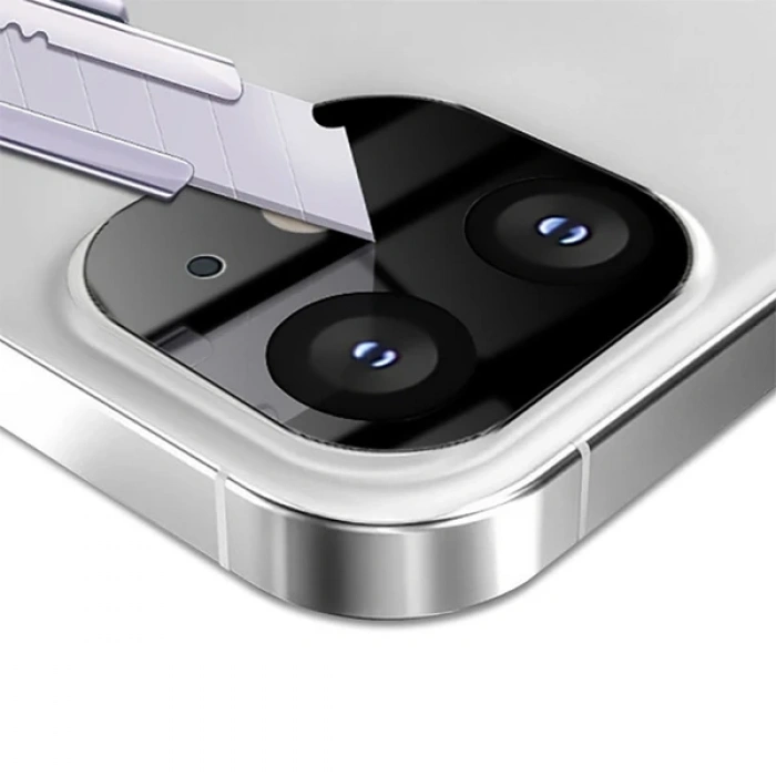 VipMarketim İPhone 12 Mini 3D full Kaplama Tempered Cam Kamera Koruyucu-(5775)