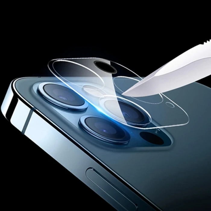 VipMarketim iPhone 12 Pro Max 6.7 Hat-Prince 9H 3D Full Tempered Cam Kamera Koruyucu-(5775)