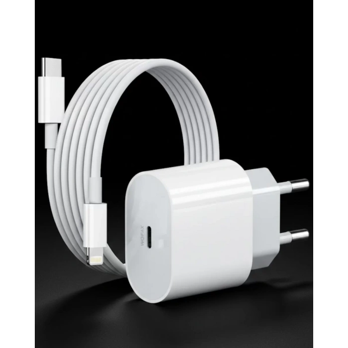 VipMarketim iPhone 14 13 12 11 Uyumlu 20W Hızlı Şarj Adaptörü Lightning Kablo Seti