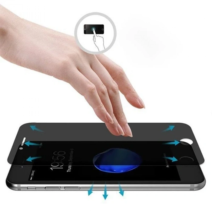 VipMarketim İPhone 6S-6 Privacy Gizli Hayalet Tempered Cam Ekran Koruyucu-(5775)