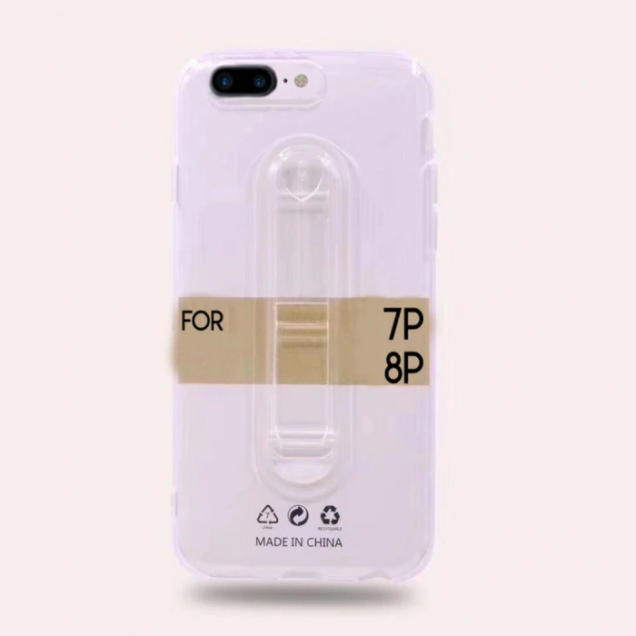 VipMarketim İphone 7 Plusİphone 8 Plus Selfie Yüzüklü Şeffaf Silikon Kılıf-(5775)