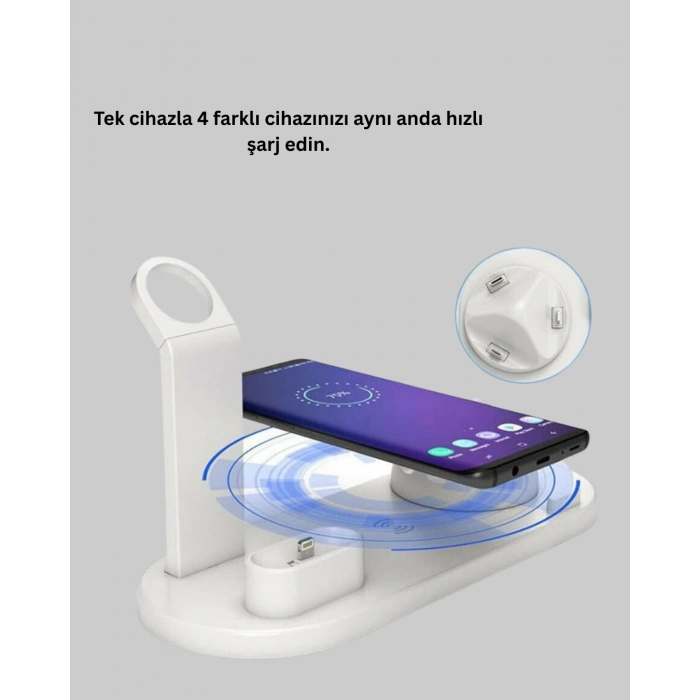 VipMarketim iPhone AirPods ve Akıllı Saat Uyumlu Çoklu Şarj Cihazı
