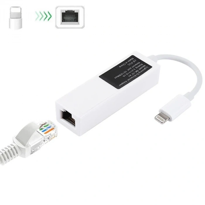 VipMarketim İPhone/İPad Lightning To Ethernet RJ45 Adaptörü NK107A1-(5775)