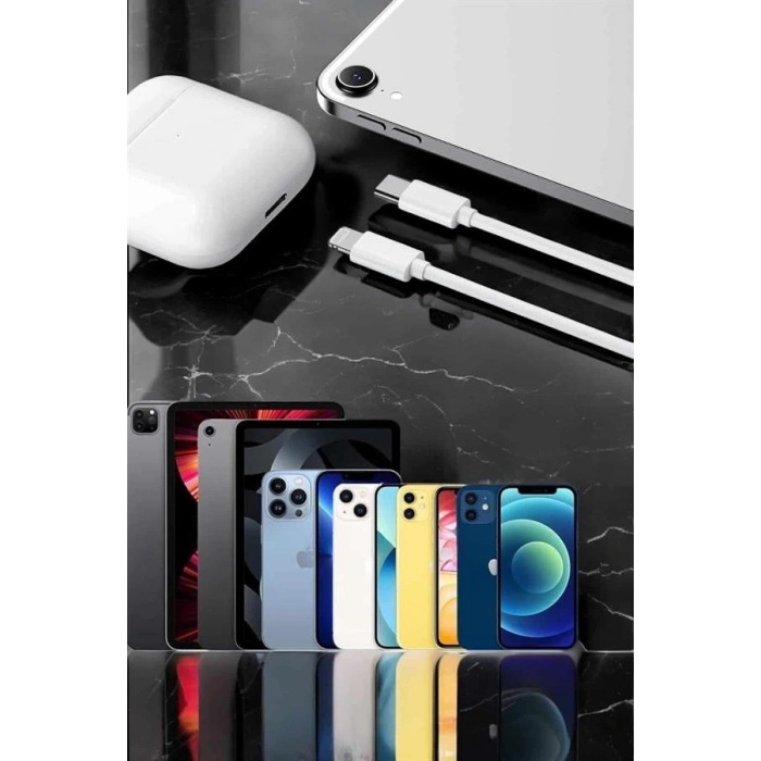 VipMarketim Iphone Uyumlu İOS Uyumlu Lightning Hızlı Şarj Tye C Lightning Şarj Kablosu
