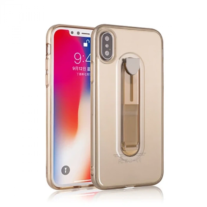VipMarketim İphone X Xs Selfie Yüzüklü Şeffaf Silikon Kılıf-(5775)