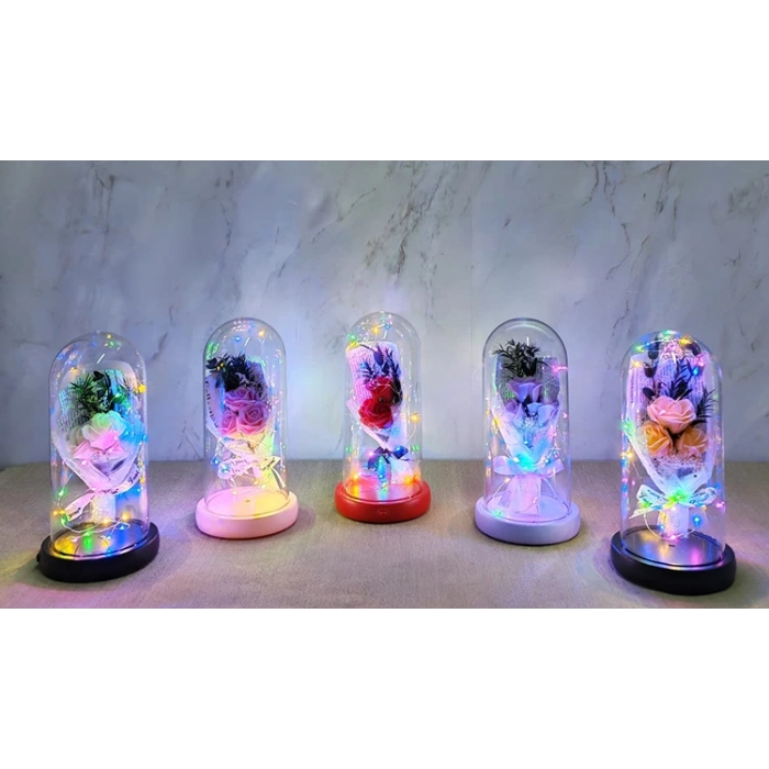 VipMarketim Işıklı Müzikli Romantik Gül Buketi