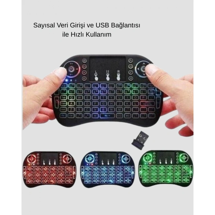 VipMarketim Işıklı Q Klavye – Entegre Touchpad Ergonomik Tasarım ve Türkçe Karakter Desteği