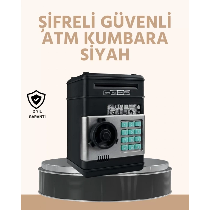 VipMarketim Işıklı Sesli Şifreli ATM Görünümlü Kasa Kumbara