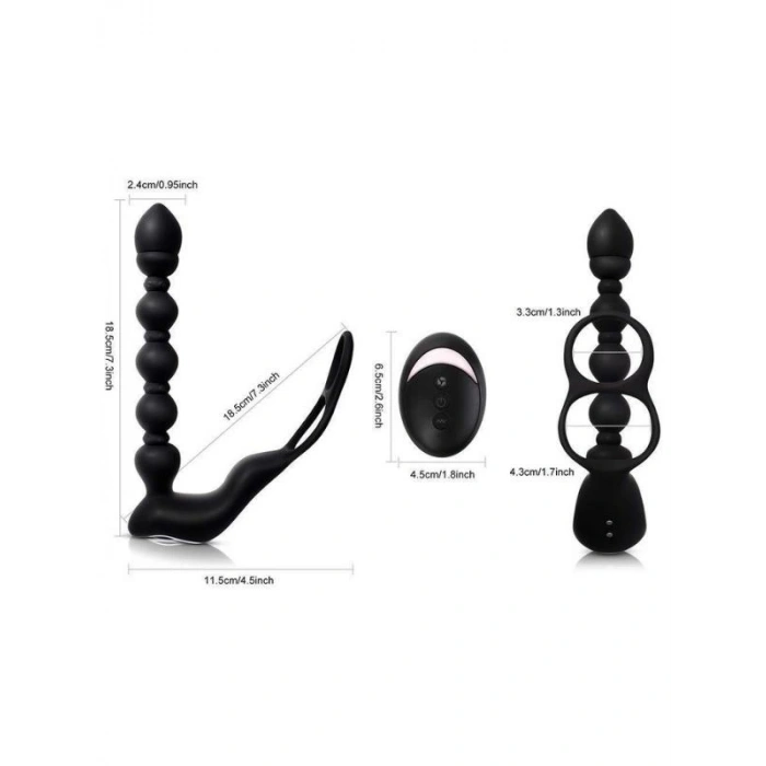 VipMarketim Isıtmalı Penis Halkalı Anal Prostat Vibratör