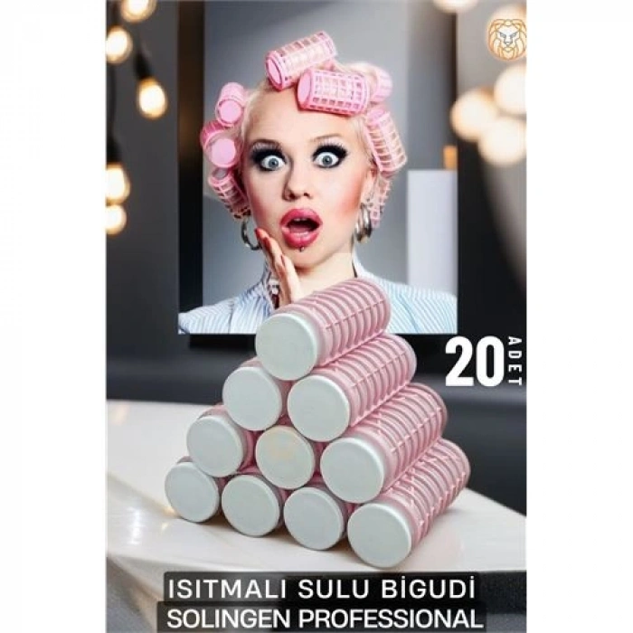 VipMarketim Isıtmalı Sulu Bigudi 2.5 cm 20 Adet Solingen Professional
