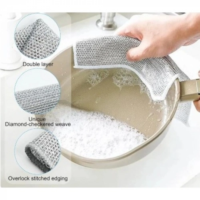 VipMarketim Islak ve Kuru Çok Amaçlı Tel Bulaşık Yıkama Bezi