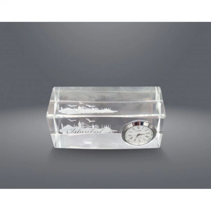 VipMarketim İstanbul Tasarımlı Kristal Saatli Biblo
