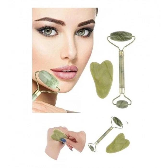 VipMarketim Jade Roller Gua Sha Taşı Seti