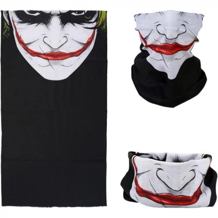 VipMarketim Joker Desenli Çok Amaçlı Buff – Yüz, Boyun ve Bandana Maskesi 5 No