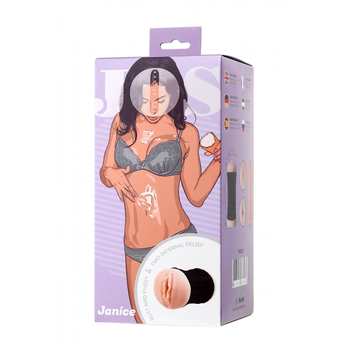 VipMarketim Jos Jani̇ce Çift Taraflı Masturbator , Tpr, Ten, 14,5 Cm