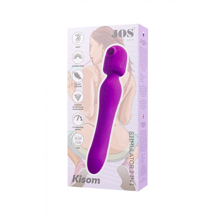 VipMarketim JOS Kisom 2si 1 arada Vibratör, Silikon, Mor, 24 cm