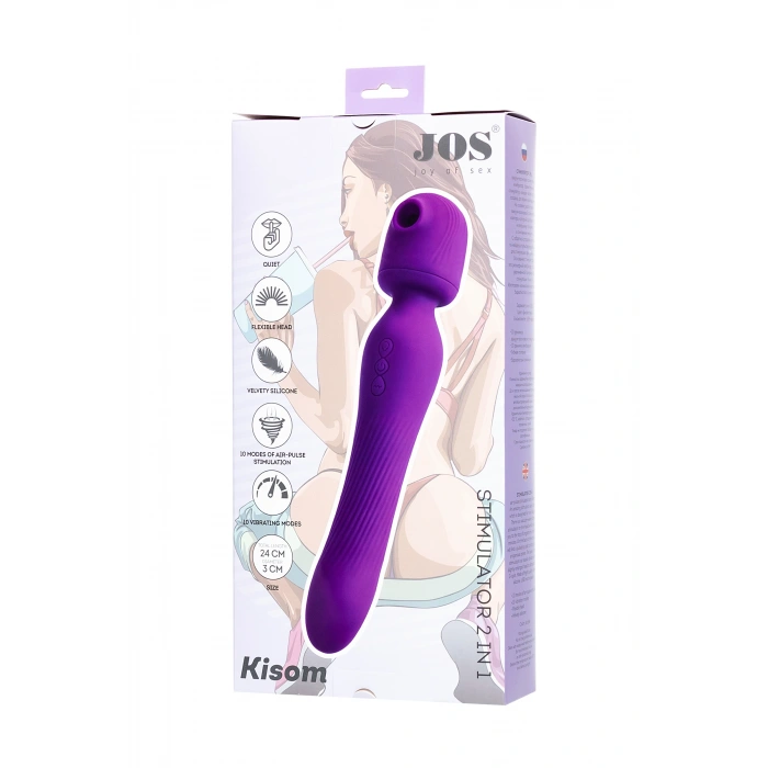 VipMarketim JOS Kisom 2si 1 arada Vibratör, Silikon, Mor, 24 cm