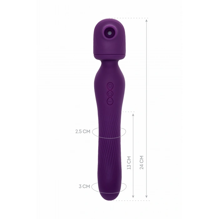 VipMarketim JOS Kisom 2si 1 arada Vibratör, Silikon, Mor, 24 cm
