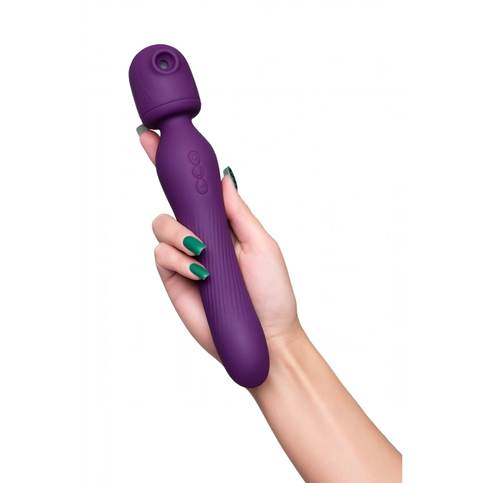 VipMarketim JOS Kisom 2si 1 arada Vibratör, Silikon, Mor, 24 cm