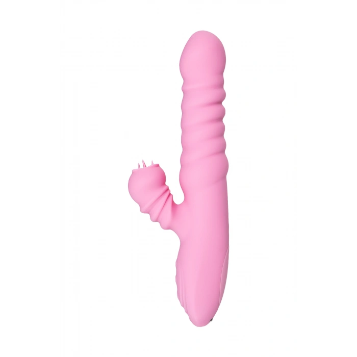 VipMarketim JOS Lixy Vibratör, Yukarı ve Aşağı Fonksiyonlu, Silikon, Pembe, 23 cm