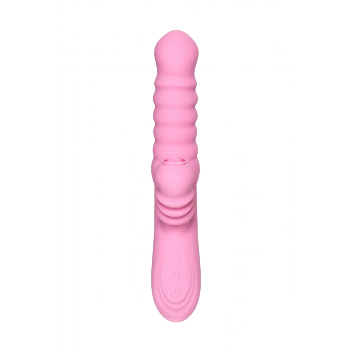 VipMarketim JOS Lixy Vibratör, Yukarı ve Aşağı Fonksiyonlu, Silikon, Pembe, 23 cm