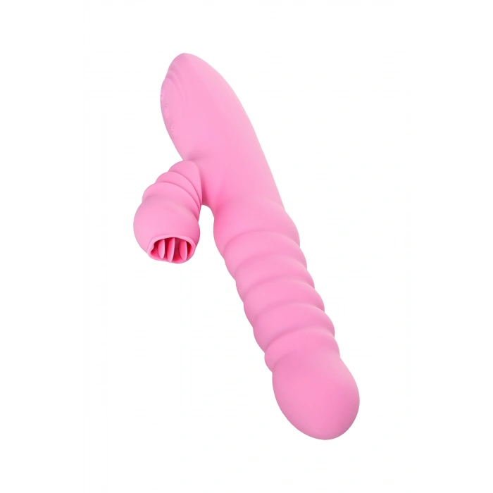 VipMarketim JOS Lixy Vibratör, Yukarı ve Aşağı Fonksiyonlu, Silikon, Pembe, 23 cm
