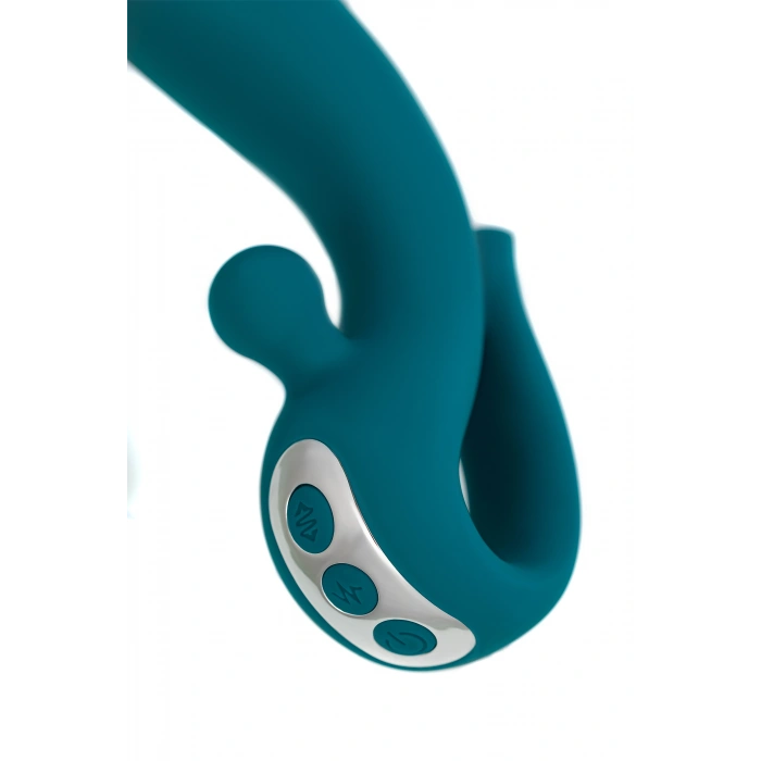 VipMarketim Jos Mija Up&down Fonksiyonlu Ve Halkalı Uyarıcılı Vibratör, Silikon, Yeşil, 19 Cm