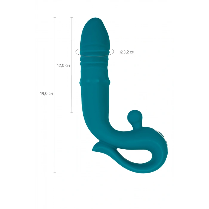 VipMarketim Jos Mija Up&down Fonksiyonlu Ve Halkalı Uyarıcılı Vibratör, Silikon, Yeşil, 19 Cm