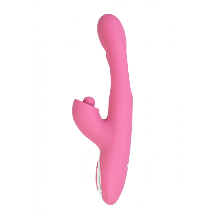 VipMarketim Jos Monti Hareketli Dilli Ve Titreşimli Top Başlıklı Vibratör, Silikon, Pembe, 24 Cm