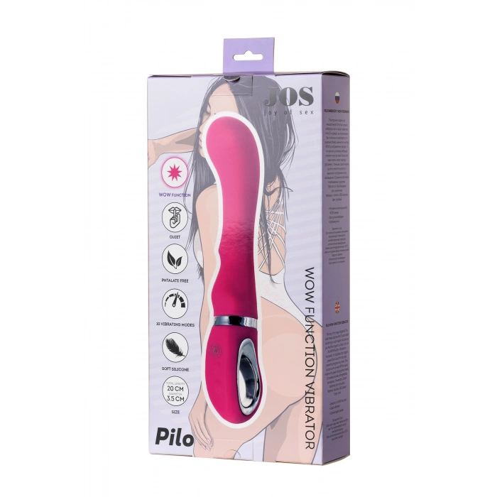 VipMarketim JOS PİLO Vibratör, WOW Modlu, Silikon, Pembe, 20 cm