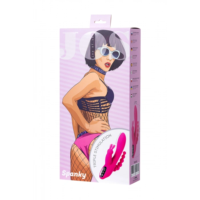 VipMarketim JOS SPANKY Üçlü Vibratör, silikon, pembe, 21 cm