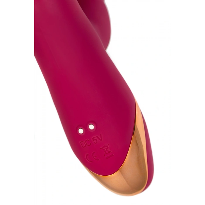 VipMarketim JOS Tenty Hareketli Halkalı Tavşan Vibratör, Silikon, Bordo, 23.5 cm