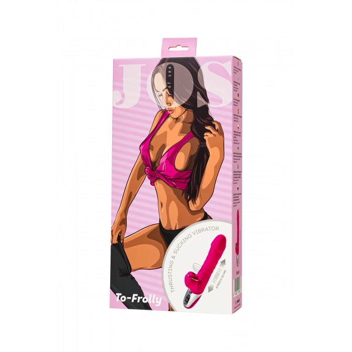 VipMarketim Jos To-frolly Vakum Dalgası Vibratörü, Silikon, Pembe, 21,5 Cm