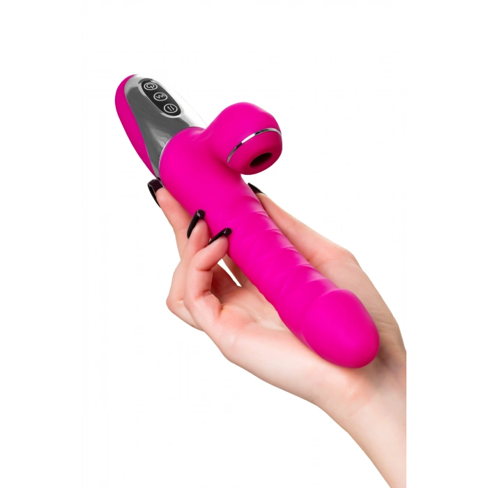 VipMarketim JOS TO-FROLLY Vakum Dalgası Vibratörü, Silikon, Pembe, 21,5 cm