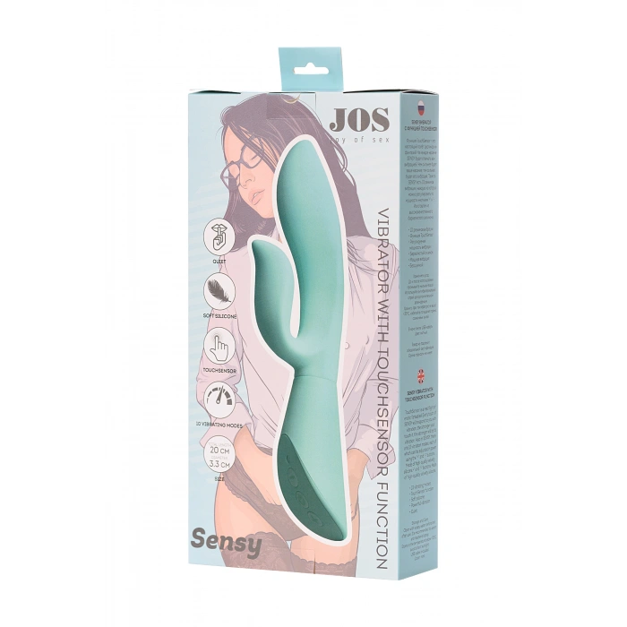 VipMarketim Jos Touchsensor Fonksiyonlu Sensy Vibratör, Silikon, Cam Göbeği, 20 Cm