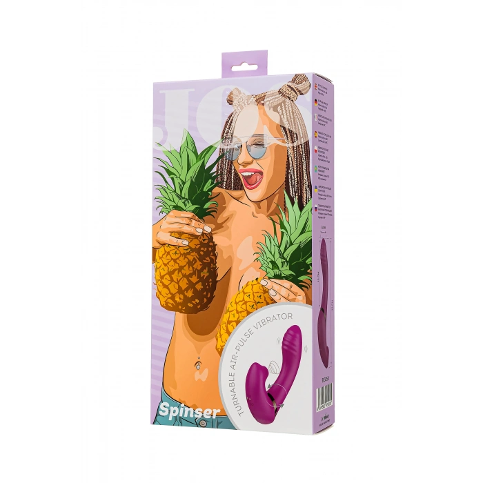 VipMarketim JOS Vakum uyarımlı döner vibratör Spinser, silikon, mor, 23 cm