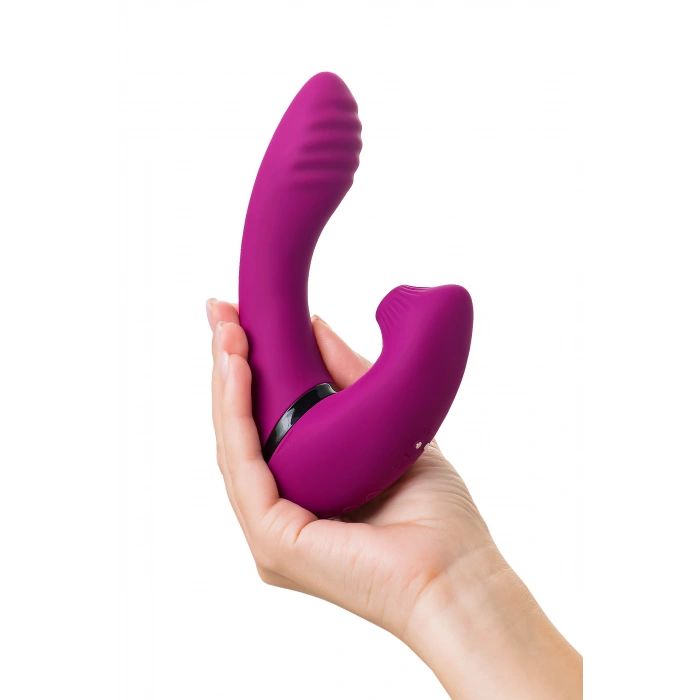 VipMarketim Jos Vakum Uyarımlı Döner Vibratör Spinser, Silikon, Mor, 23 Cm